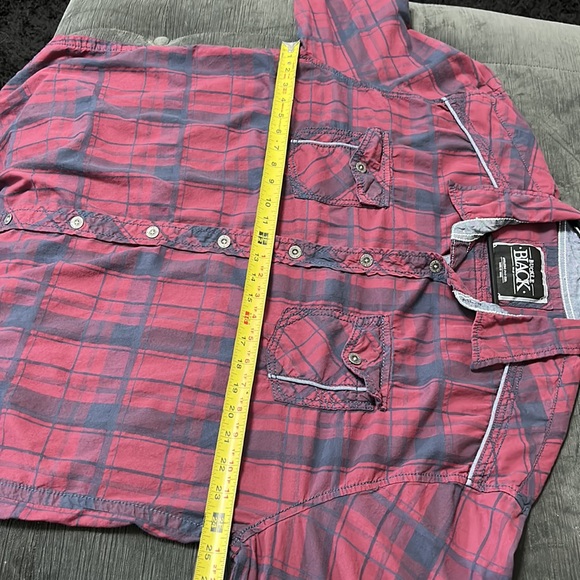 Buckle Black Men’s Athletic Fit Stretch Plaid Button Down Shirt Embroidered XXL - Picture 12 of 13